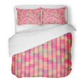 thumbnail image 1 of Juego de Ropa de Cama ABPHQTO 3 Piezas Malla de Rectángulos de colores Retro Geométrico Ornamental Rojo Funda nórdica Simple con 2 fundas de almohada, 1 of 1