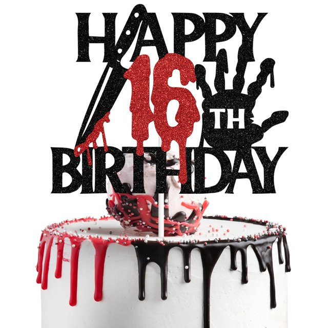 Decoración para tartas con purpurina negra con diseño de «Podemos Bearly Wait» para cumpleaños númer