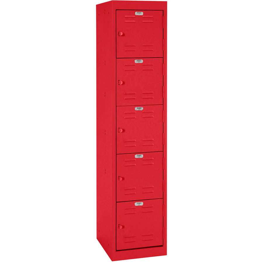 Sandusky 5Tier Welded Storage Locker, 66"H, Red