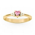 thumbnail image 2 of Birthstone Heart Ring with Shoulder Accents - Pink Tourmaline (October), 2 of 4