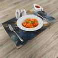 thumbnail image 2 of Ambesonne Navy Blue Place Mats Set of 4, Abstract Brushstroke Art, Standard Size, Blue Grey Dimgray Orange, 2 of 5