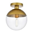 thumbnail image 3 of Eclipse 1 Light Brass Flush Mount With Clear Glass, 3 of 5