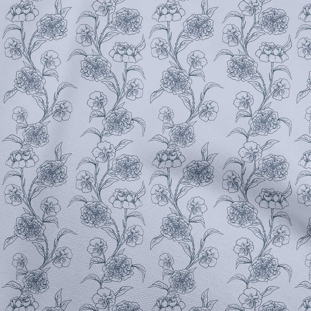 oneOone Georgette Viscose Light Purple Fabric Asian Floral Fabric For Sewing Printed Craft Fabric By The Yard 42 Inch Wide