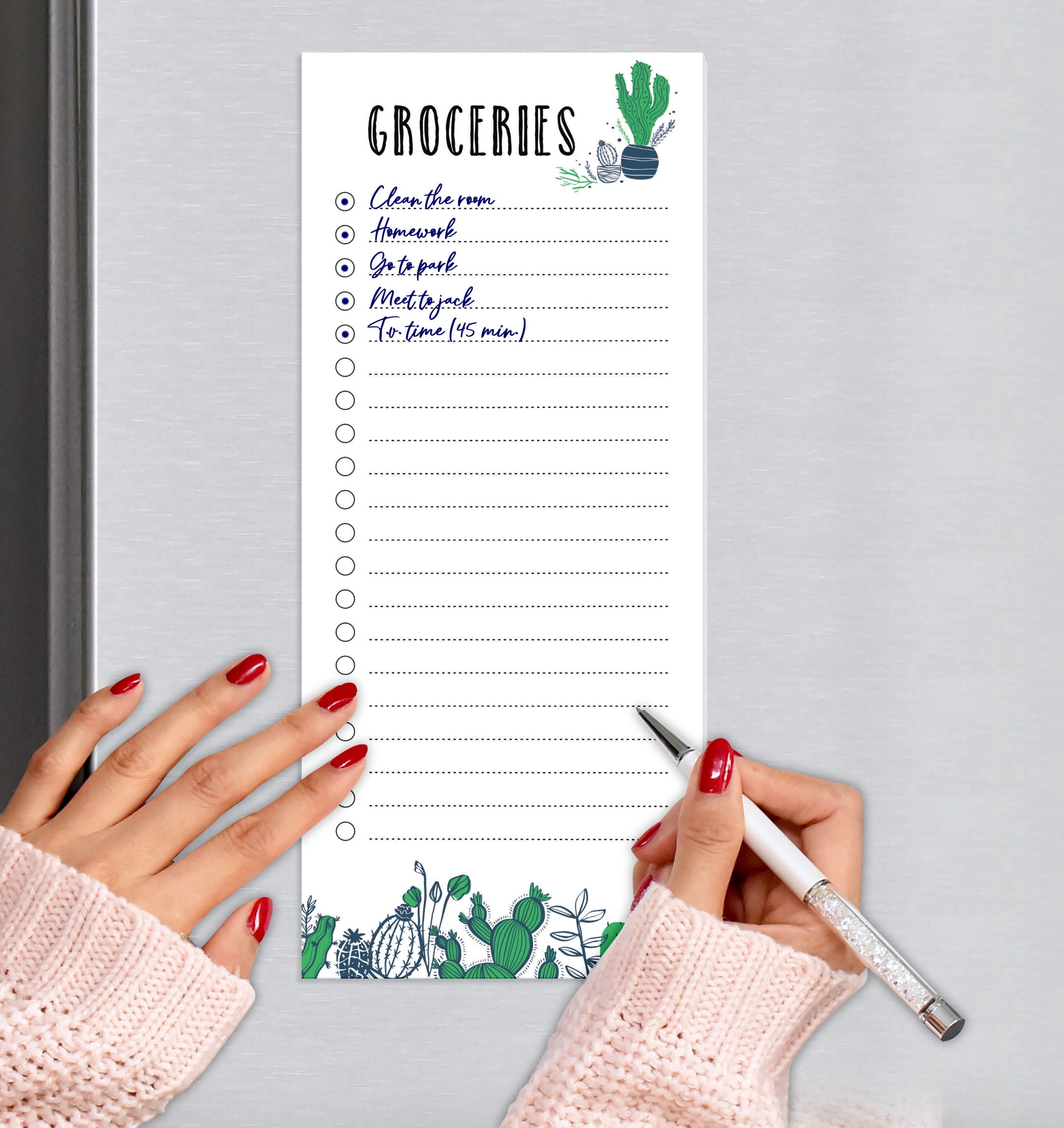 Inkdotpot Pack of 3 Magnetic Fridge To-Do List Notepads- Magnetic Memo Pads For Refrigerator-(50 Sheets Each)-LQ