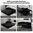 thumbnail image 3 of 78 Inch Convertible Sleeper Sofa Bed, Folding Floor Mattress Couch with Fixed-Shape Frame, Boneless Couch Lounge Loveseat with Pull Out Bed, No Assembly Required, Black, 3 of 8