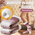 thumbnail image 2 of Womens Fuzzy Slipper Grips Socks Fluffy Winter Warm Fleece Lining Non Slip Thick Thermal Cozy Plush Socks, 2 of 6