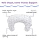 thumbnail image 5 of Almohada de Lactancia  Almohada ergonómica con biberón y Lactancia con Alta y Firme, Gran área, cojín Repelente al Agua con Funda Lavable; Baby Safety Alliance Verified  Hojas Suaves Grises, 5 of 9