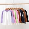 thumbnail image 6 of Povozer Toddler Girl Ruffle Long Sleeve T-Shirt Girls Raglan Shirts,Long Sleeved Cotton T Shirt Trendy Loose Fit Suitable For Girls Boys,Size 5-6 Years,Navy, 6 of 8