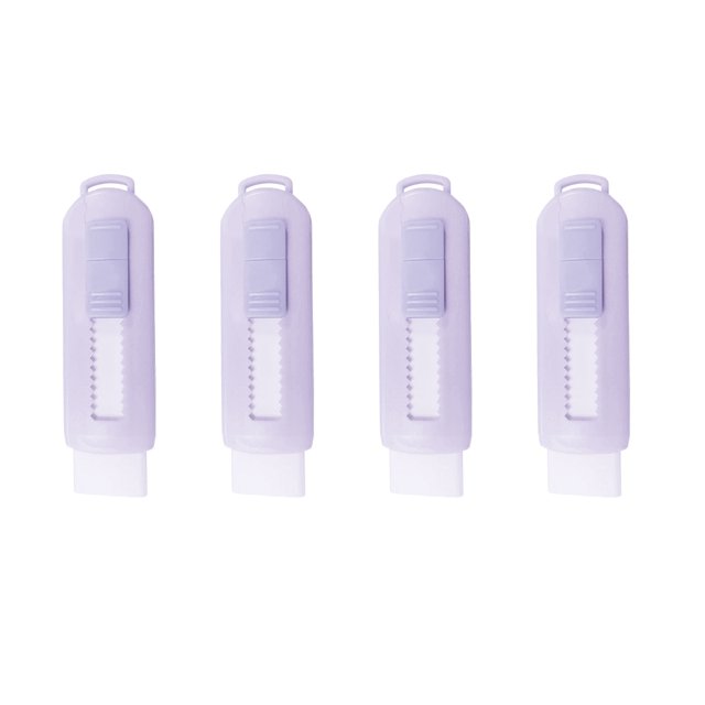 Borrador de lápiz retráctil deslizante con funda de plástico, varios pasteles suaves, paquetes de 4