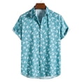 thumbnail image 4 of Camisa de hombre con diseño de rayas retro con estampado 3D de elefante, blusa holgada informal de verano con botones de solapa personalizados para hombre, 4 of 5