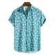 thumbnail image 4 of Camisa de hombre con diseño de rayas retro con estampado 3D de elefante, blusa holgada informal de verano con botones de solapa personalizados para hombre, 4 of 5