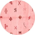 thumbnail image 1 of Ahgly Company Machine Washable Indoor Round Solid Red Modern Area Rugs, 5' Round, 1 of 4