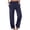 Navy, variant on DeHolifer Womens Pants Wide Leg Elastic Waisted Solid Color Loose Comfy Pants with Pocket Gray 2XL