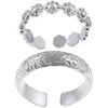 Sterling Silver Handcrafted Floral Toe Ring Set