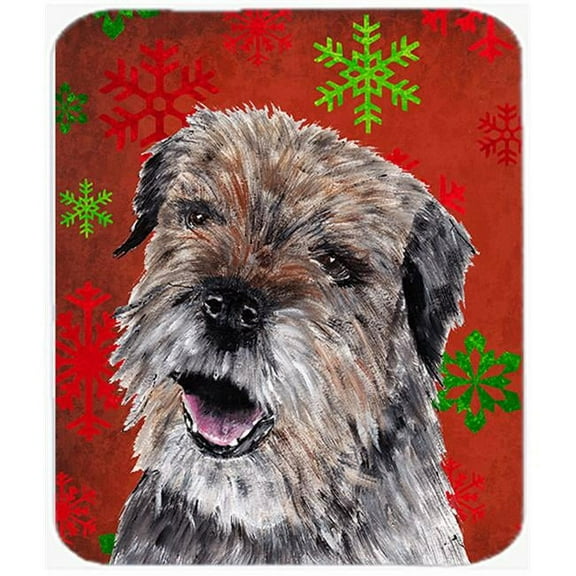 Carolines Treasures  Border Terrier Red Snowflake Christmas Mouse Pad