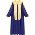 thumbnail image 4 of TiaoBug Womens Mens Choir Church Robe V-neck Long Sleeve Zipper Graduation Gown Blue XL, 4 of 7