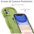 thumbnail image 4 of for iPhone 12 Case 6.1 Inch Curly Wave Frame Phone Case Cute Design Color Aesthetic Phone Case Soft TPU Shockproof Protective Bumper Case Cover for Girls, Green, 4 of 14