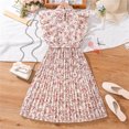 thumbnail image 5 of Pounoo New Dresses For Kids Fashion Spring And Summer Sleeveless Round Neck Short Sleeved Pleated Skirt Dress Princess Skirt Dresses For Girls 10-12, 5 of 9
