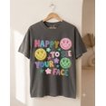 thumbnail image 3 of Happy to See Your Face Teacher Comfort Colors T-Shirt Colorful Doodle Stars Hand Drawn Design, 3 of 5
