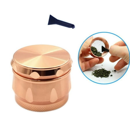 SUPERHOMUSE Large Zinc Alloy 4-Layer Herb Spice Grinder with Pollen