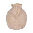 thumbnail image 5 of Vase Pottery Paper Mache Handle Detail 10" Ivory Tan for Home Office Bedroom Living Room Decor, 5 of 13