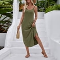 thumbnail image 6 of CHUMUD Summer Maxi Dress for Women Sleeveless Spaghetti Strap Cami Slit Long Dresses Casual, 6 of 9