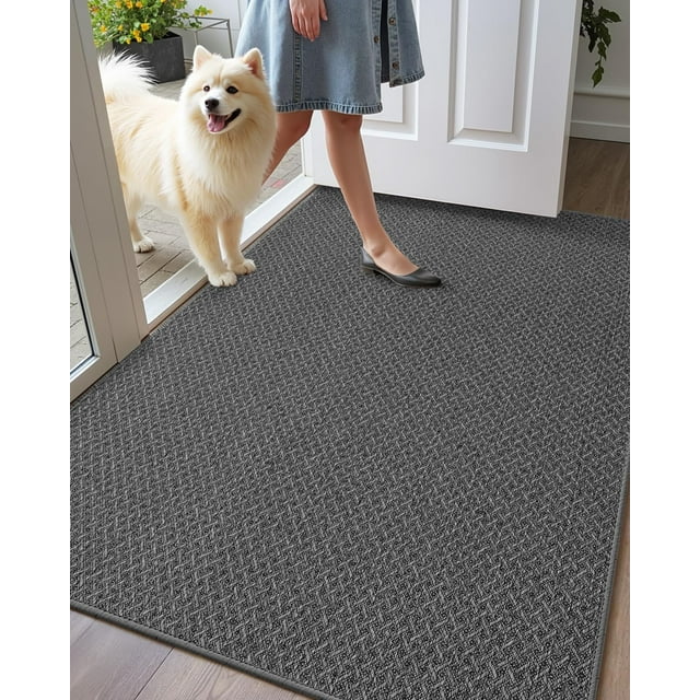 Color&Geometry Indoor Door Mat Non Slip Rubber Backed Dirt Trapper ;x;(Rolled-up NO Creases) Ultra Thin Rugs for Entryway Front Door Mat Indoor Washable Low-Profile Entr