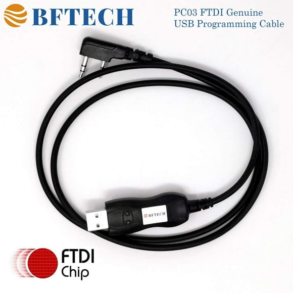 BFTECH PC03 FTDI Véritable Câble de Programmation USB Double Broche pour BFTECH, Kenwood BaoFeng,