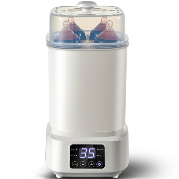 8-in-1 Baby Bottle Sterilizer & Dryer, 30-min Fast Drying, Compact for Travel‌