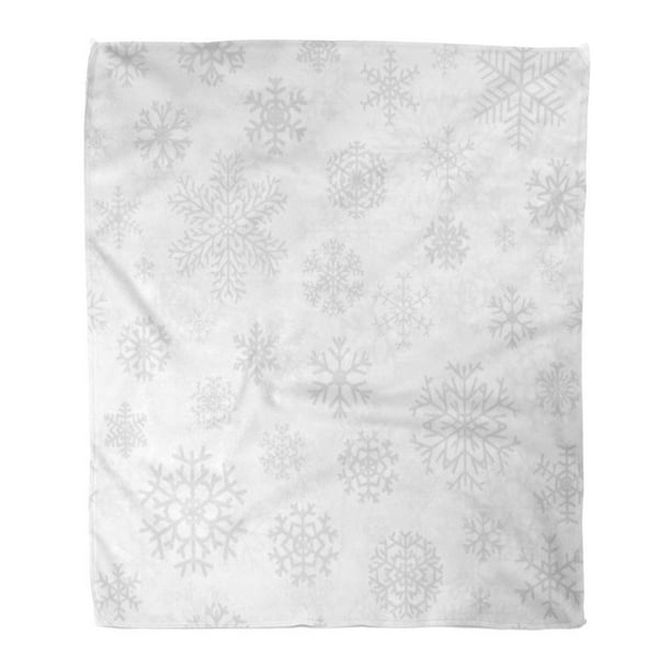 LADDKE Throw Blanket Warm Cozy Print Flannel White Christmas from Gray ...
