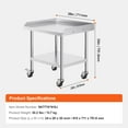 thumbnail image 6 of KFFKFF Commercial Grade Stainless Steel Work Table, 24 x 28 x 30 Inches, Equipped with 4 Mobile Wheels, Casters, and a 3-Sided Backsplash for Robust Food Preparation, 6 of 8