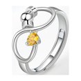 thumbnail image 1 of Women's rotating ring Birthday stone ring, decompression anti anxiety ring, set with zircon adjustable ring, 1 of 1