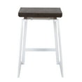 thumbnail image 5 of LumiSource Vintage White Metal, Espresso Bamboo Geo Counter Stool - Set of 2, 5 of 8