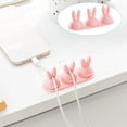 thumbnail image 4 of Cameland Cable Clip Tabletop Silicone Cute Rabbit Cable Bracket Cable Management Glue Drop Wire Bracket for Desk Desk Wall Car Computer and Nightstand, 4 of 4
