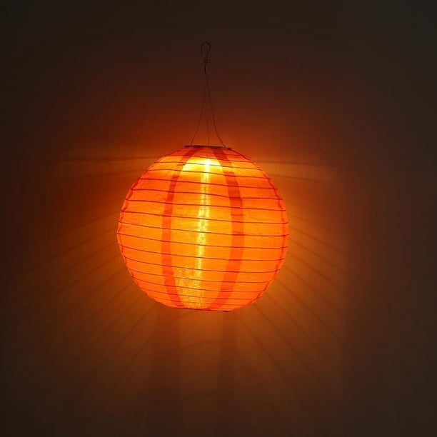 Farol solar redondo LED impermeable Wdftyju 8 pulgadas naranja