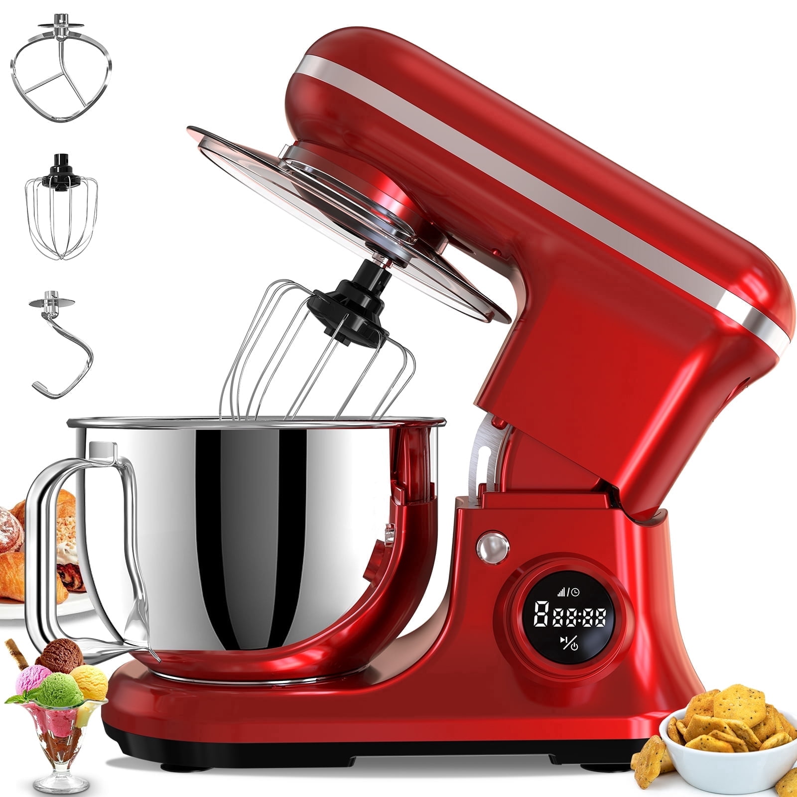 KitchenAid 5-Quart Ceramic Red White Bowl For 4.5 & 5-qt Tilt-Head