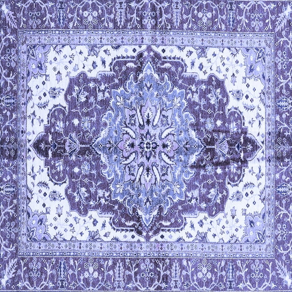 Ahgly Company Indoor Square Persian Blue Traditional Area Rugs, 8' Square