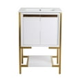 thumbnail image 2 of Marseille 24" Bathroom Vanity in White and Brushed Gold, 2 of 15