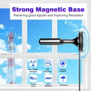 HiDB TV Antenna for Smart TV Indoor, Digital Indoor HD Antennas with Strong Magnetic Base, Easy Installation, Long Range Reception for Local Channels 4K 1080P, 10ft Long Cables (Black)