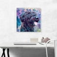 thumbnail image 2 of ARTCANVAS Briard Dog Breed Teal Purple Canvas Art Print - Size: 18" x 18" (0.75" Deep), 2 of 9