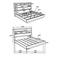 thumbnail image 5 of Fene California King Bed, Bookcase Headboard, Gray, Hidden Storage, 5 of 6
