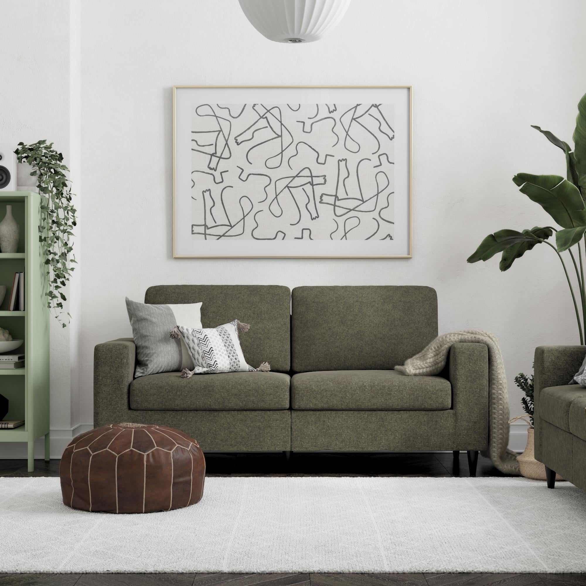 DHP Cooper 3 Seater Sofa, Gray Linen