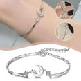 thumbnail image 6 of DLQT Silver Moon Bracelet Light Luxury Bestie Niche Exquisite Picking Stars And Embracing The Moon To Send Girlfriend Gifts, 6 of 7