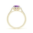 thumbnail image 2 of ANGARA Natural 1.15 Ct. Amethyst with Diamond Halo Engagement Ring in 14K Yellow Gold for Women (Ring Size: 11.5), 2 of 10