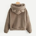 thumbnail image 4 of Women's T Shirts Long Sleeve Warm Bear Shape Fuzzy Hoodie Pullover Simple Breathable Spring Tops for Women 2024, 4 of 6