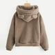 thumbnail image 2 of Gibobby Blusas Manga Larga Para Mujer Sudadera de forro polar de manga larga para mujer Sudadera con capucha difusa con forma de cálido（Gris， XXXXL), 2 of 5