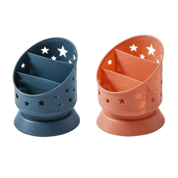 1 juego de soporte para bolígrafos Yinane cubo para brochas de maquillaje 3 compartimentos naranja azul