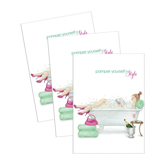 Women's Birthday Greeting Card (5" x 7") by Ann Scott Design | 3 Pack   3 Envelopes (Shopping Spree)