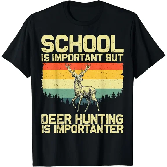 Deer Hunting Art For Kids Boys Wildlife Hunter Deer Hunting Unisex T-Shirt, up to Size 5XL