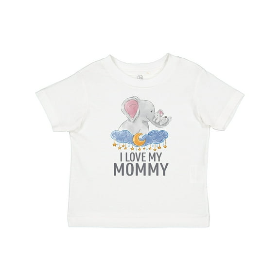Inktastic I Love My Mommy Cute Elephants in Night Sky Boys or Girls Baby T-Shirt